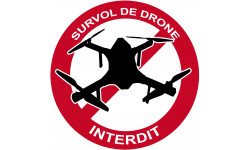 Survol de drone interdit - 5cm - Autocollant(sticker)