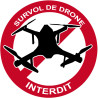 Survol de drône interdit - 5cm - Sticker/autocollant