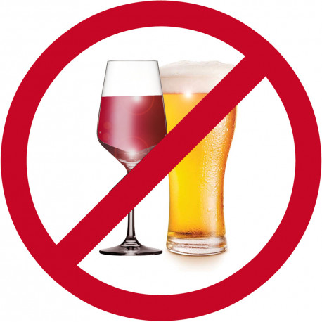 sticker / autocollant : alcool interdit - 10cm - Autocollant(sticker)