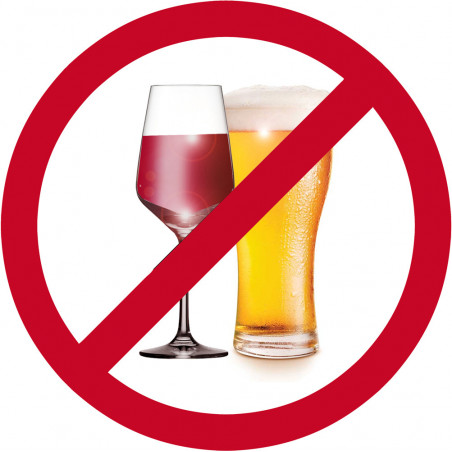 sticker / autocollant : alcool interdit - 10cm - Autocollant(sticker)