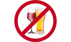 sticker / autocollant : alcool interdit - 5cm - Autocollant(sticker)