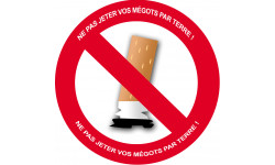 NE PAS JETER VOS MEGOTS PAR TERRE ! - 10cm - Autocollant(sticker)