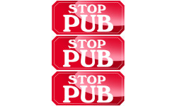 STOP PUB - 3 stickers de 7,5x3,5cm - Autocollant(sticker)