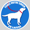 Tenez votre chien en laisse - 5cm - Autocollant(sticker)