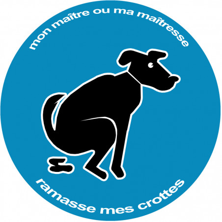 Stop aux crottes de chiens bleu - 10cm - Autocollant(sticker)