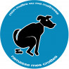 Stop aux crottes de chiens bleu - 5cm - Autocollant(sticker)