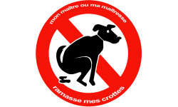 Stop aux crottes de chiens - 10cm - Autocollant(sticker)