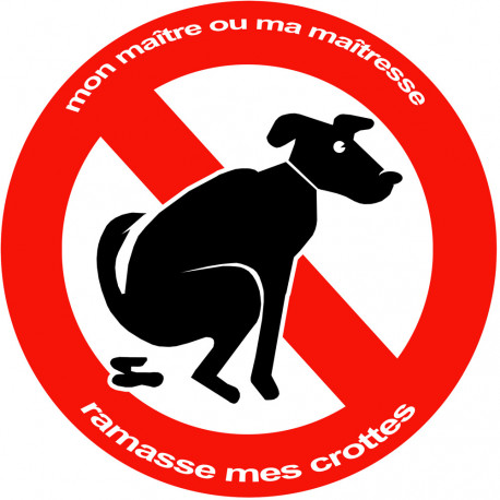 Stop aux crottes de chiens - 10cm - Autocollant(sticker)