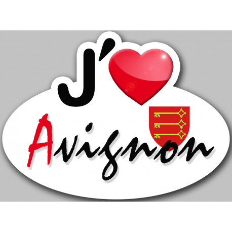 j'aime Avignon - 15x11cm - Autocollant(sticker)