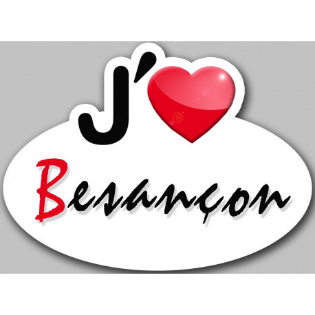 j'aime Besançon - 13x10cm - Autocollant(sticker)