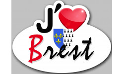 j'aime Brest - 13x10cm - Autocollant(sticker)