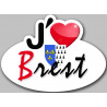 j'aime Brest - 13x10cm - Autocollant(sticker)