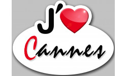 j'aime Cannes - 13x10cm - Autocollant(sticker)