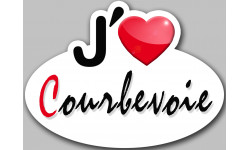 j'aime Courbevoie - 13x10cm - Autocollant(sticker)