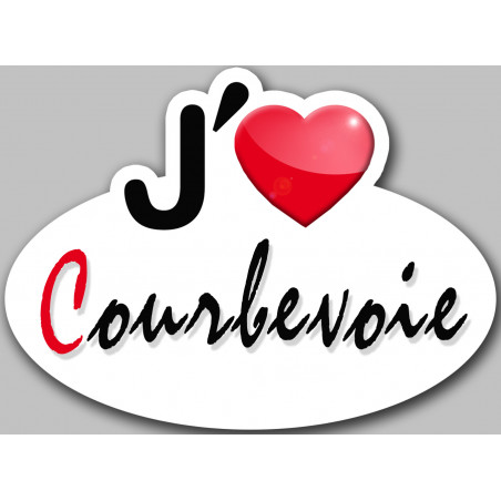 j'aime Courbevoie - 15x11cm - Autocollant(sticker)