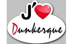 j'aime Dunkerque - 13x10cm - Autocollant(sticker)