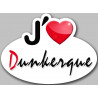 j'aime Dunkerque - 15x11cm - Autocollant(sticker)