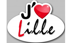 j'aime Lille - 13x10cm - Autocollant(sticker)