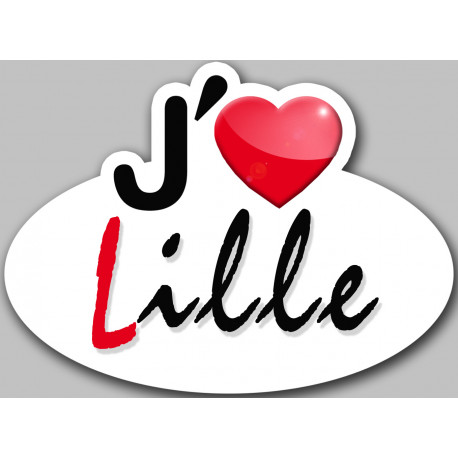 j'aime Lille - 15x11cm - Autocollant(sticker)