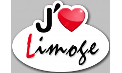 j'aime Limoge - 13x10cm - Autocollant(sticker)