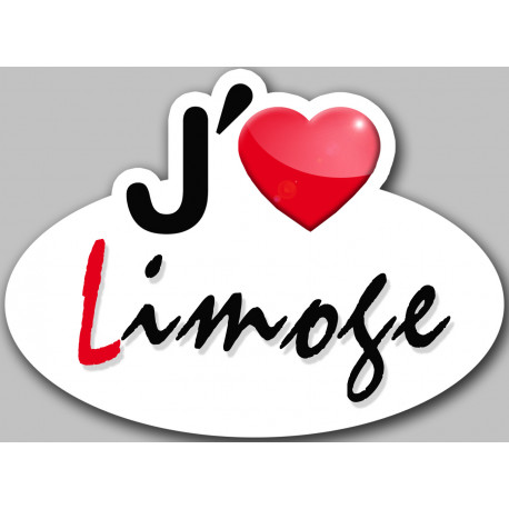 j'aime Limoge - 15x11cm - Autocollant(sticker)