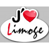 j'aime Limoge - 15x11cm - Autocollant(sticker)