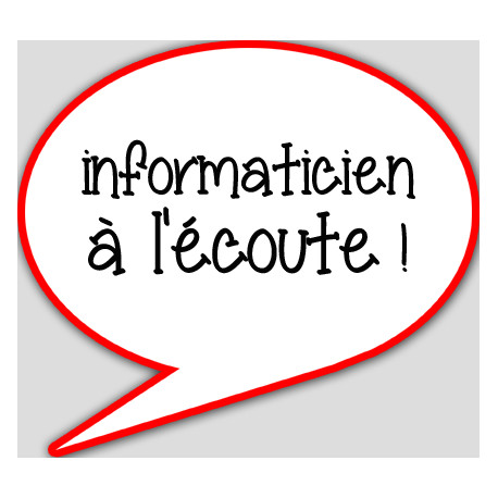 informaticien à l'écoute - 10x9cm - Autocollant(sticker)