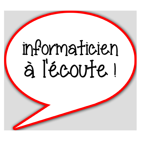 informaticien à l'écoute - 10x9cm - Autocollant(sticker)