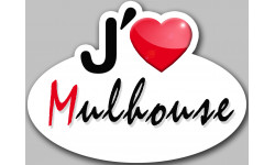 j'aime Mulhouse - 15x11cm - Autocollant(sticker)