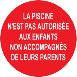 LA PISCINE ENFANTS NON ACCOMPAGNÉE DE LEURS PARENTS - 5cm - Sticker/a