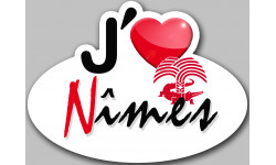 j'aime Nîmes - 13x10cm - Autocollant(sticker)