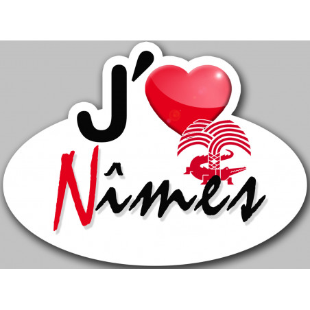 j'aime Nîmes - 15x11cm - Autocollant(sticker)