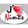 j'aime Nîmes - 15x11cm - Autocollant(sticker)