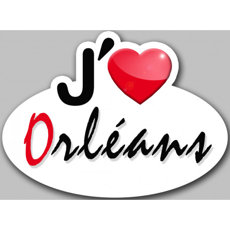 j'aime Orléans - 15x11cm - Autocollant(sticker)