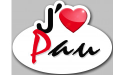 j'aime Pau - 15x11cm - Autocollant(sticker)