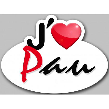 j'aime Pau - 15x11cm - Autocollant(sticker)