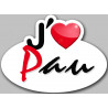 j'aime Pau - 15x11cm - Autocollant(sticker)