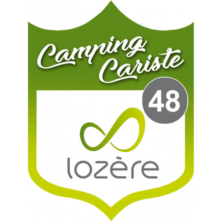 blason camping cariste Lozère 48 - 15x11.2cm - Autocollant(sticker)