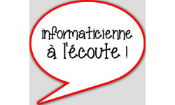 informaticienne à l'écoute - 10x9cm - Autocollant(sticker)