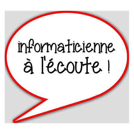 informaticienne à l'écoute - 10x9cm - Autocollant(sticker)