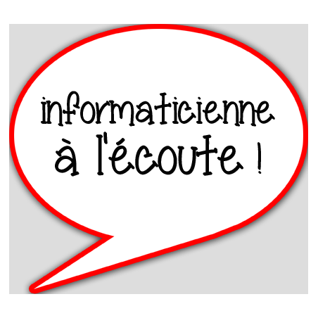 informaticienne à l'écoute - 10x9cm - Autocollant(sticker)