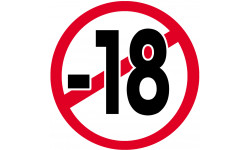 interdit moins 18 ans classique - 5cm - Autocollant(sticker)