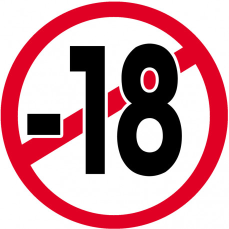 interdit moins 18 ans classique - 5cm - Autocollant(sticker)