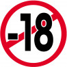 interdit moins 18 ans classique - 15cm - Autocollant(sticker)