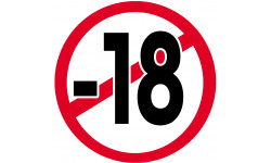 interdit moins 18 ans classique - 20cm - Autocollant(sticker)