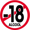 interdit moins 18 ans alcool (10cm) - Sticker / autocollant