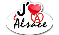j'aime l'Alsace - 15x11cm - Autocollant(sticker)