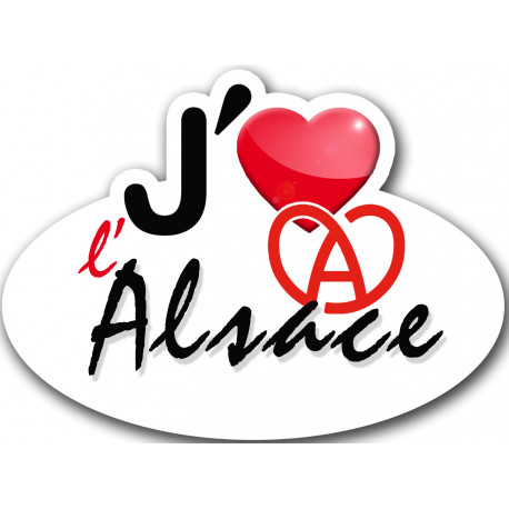 j'aime l'Alsace - 15x11cm - Autocollant(sticker)