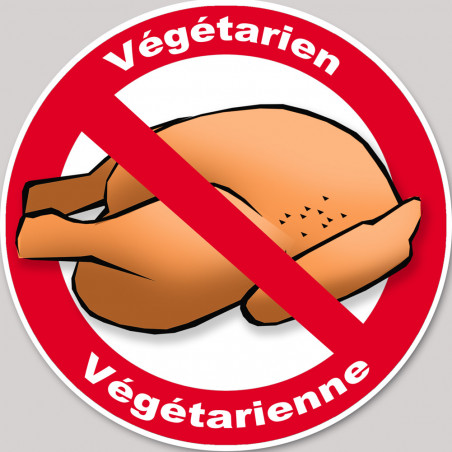 végétarien et végétarienne poulet - 10cm - Autocollant(sticker)