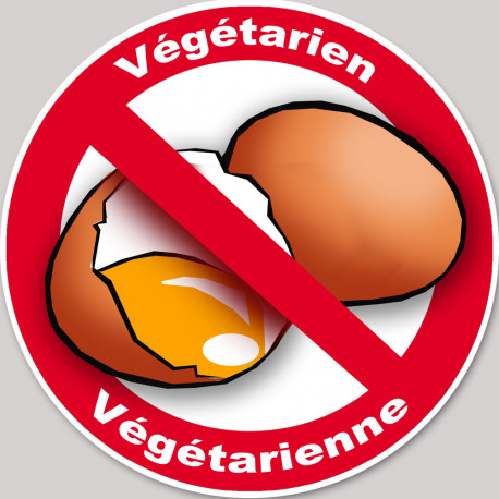 végétarien et végétarienne oeufs - 5cm - Autocollant(sticker)